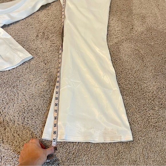 Lena Tuxedo Satin Jumpsuit White Fully Lined Style# R1246 - Picture 9 of 16